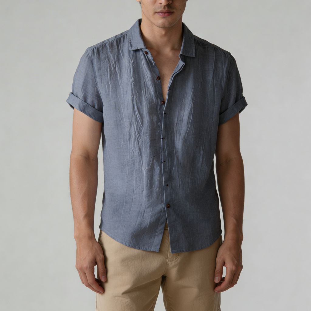 Platomer | Lätt linneskjorta med kort ärm