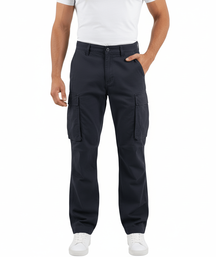 Platomer | Stretchmaterial cargobyxor med praktiska fickor