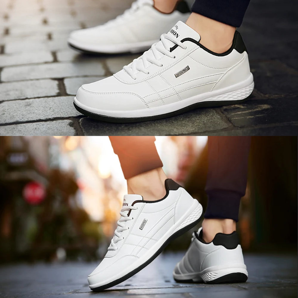 Skinnsneakers för herr med snörning, bekväma sneakers till vardags - view 6