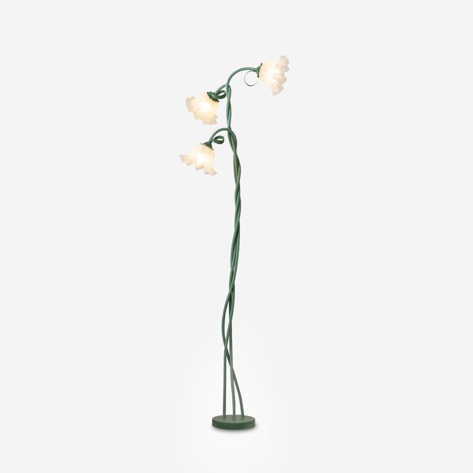 Calla Blommor Golvlampa | Elegant Design för Vardagsrummet med Grön Matt Finish