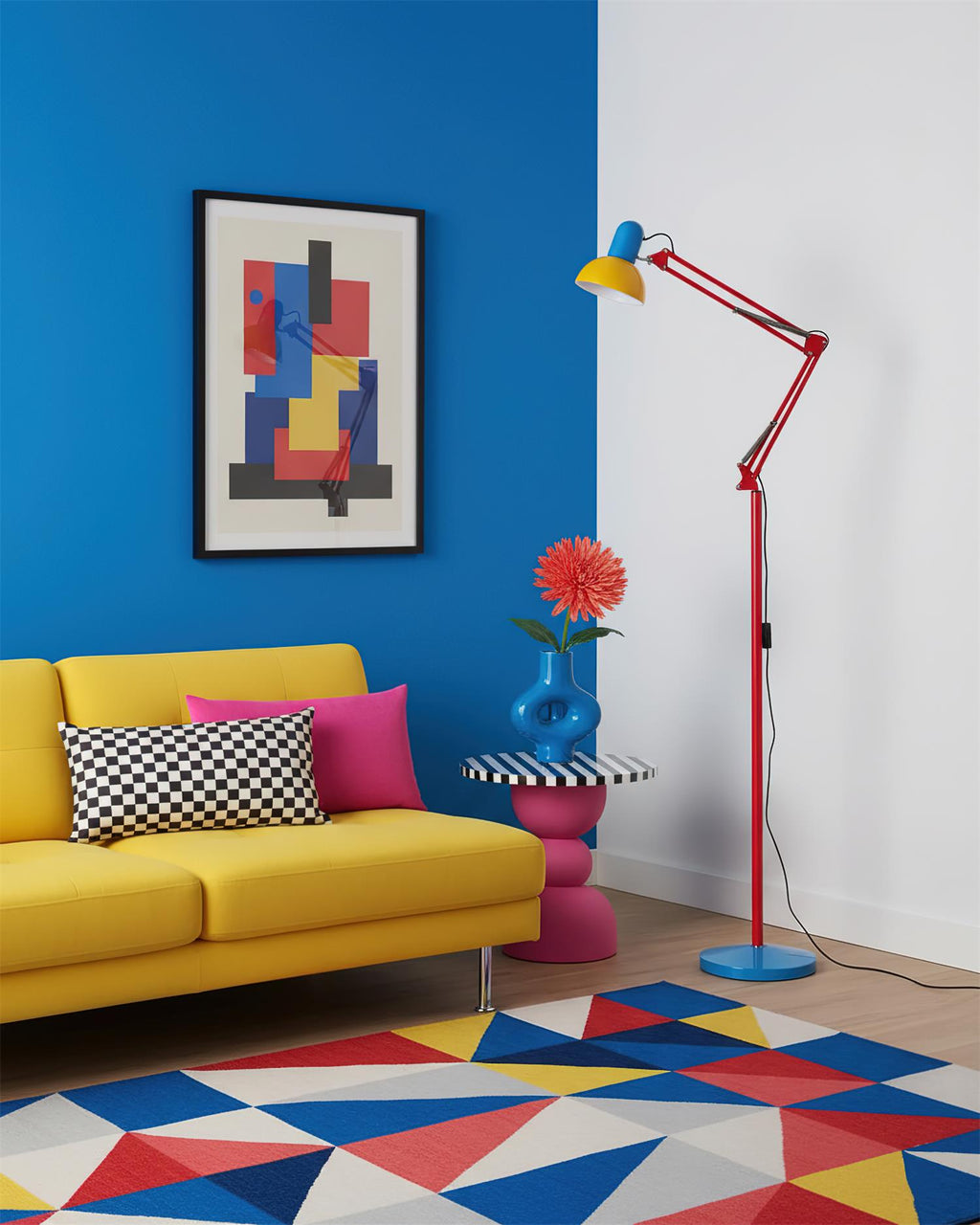 Flexo Memphis | Modern Golvlampa med Justerbar Arm i Färgglad Design 7