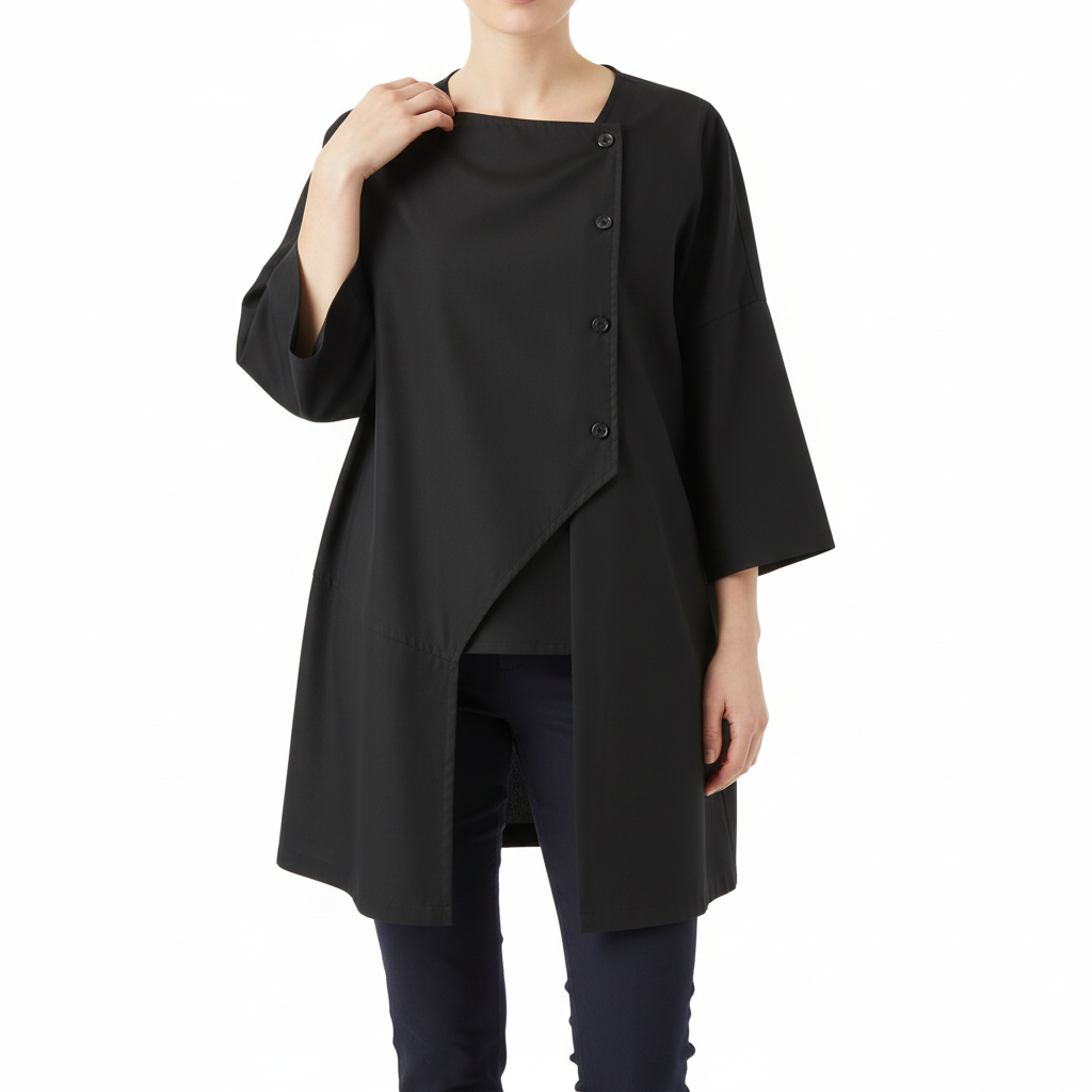 Platomer | Asymmetrisk blus med knapprad