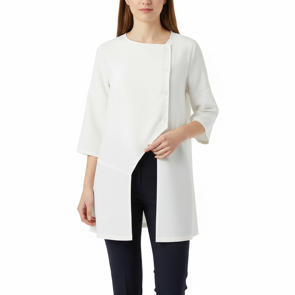Platomer | Asymmetrisk blus med knapprad