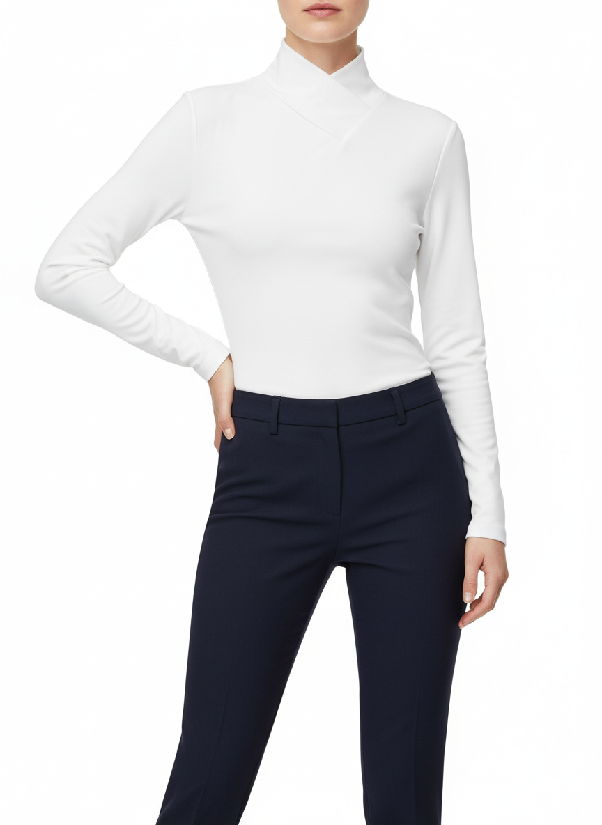 Platomer | Blus med hög hals i mjukt tyg