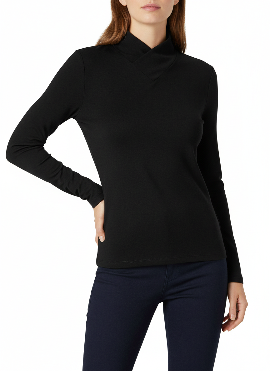 Platomer | Blus med hög hals i mjukt tyg