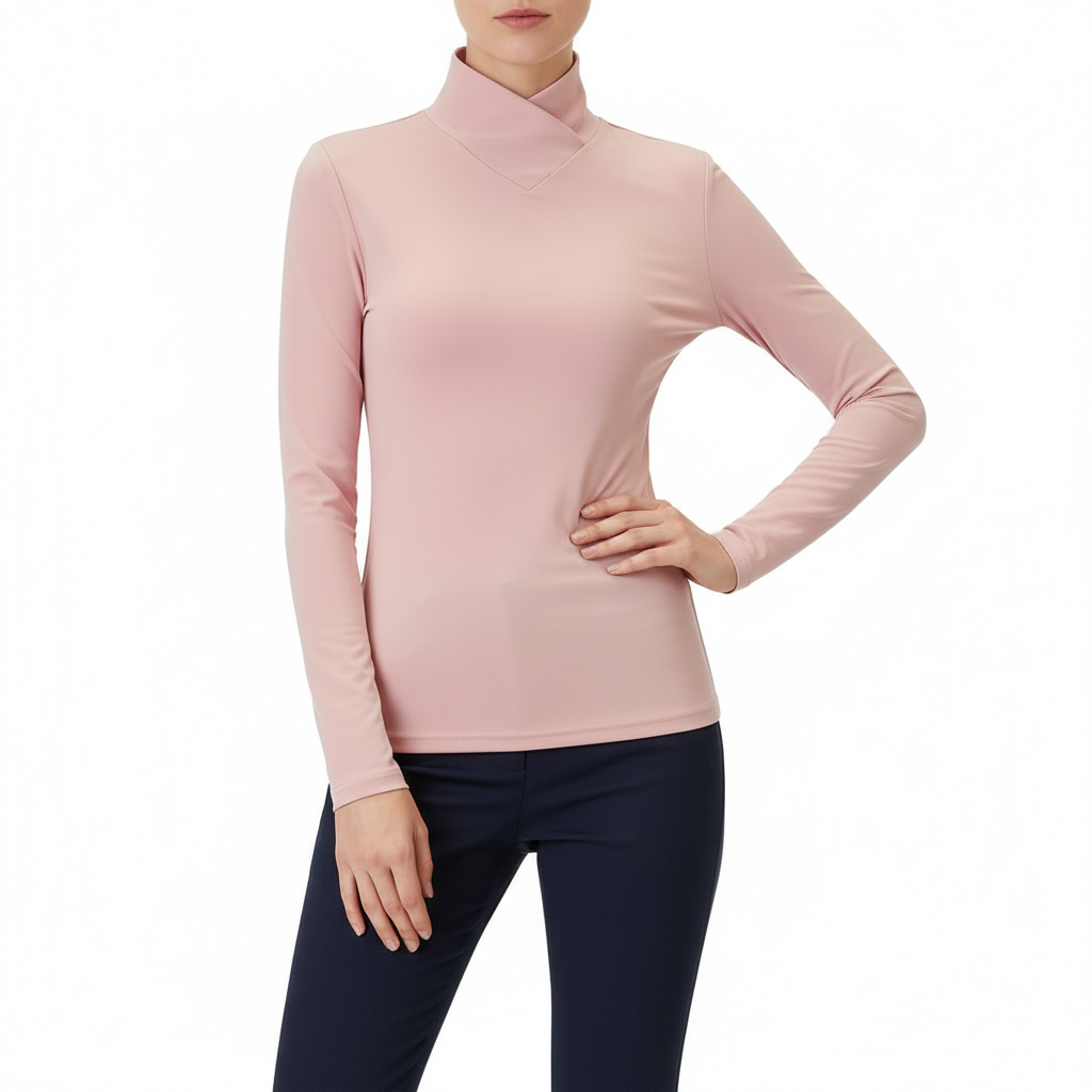 Platomer | Blus med hög hals i mjukt tyg