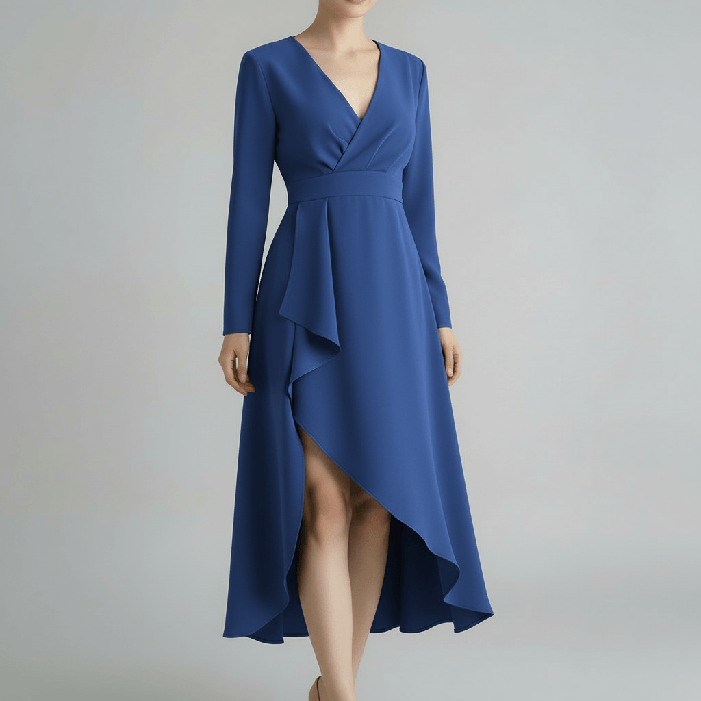 Platomer | Elegant midiklänning med paljetterade ärmar