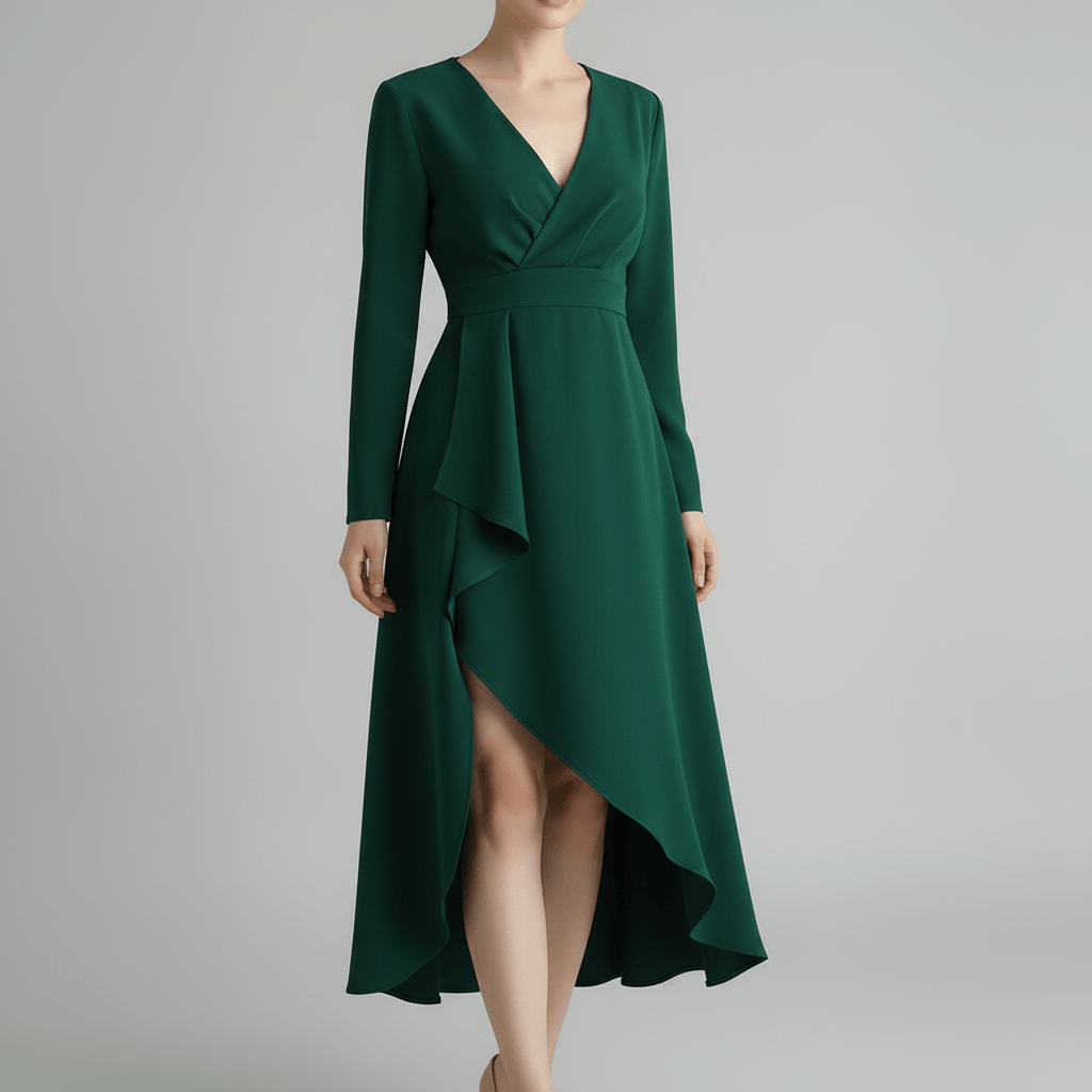 Platomer | Elegant midiklänning med paljetterade ärmar