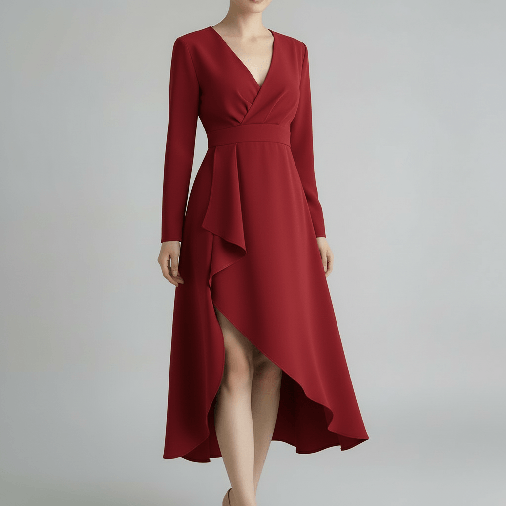 Platomer | Elegant midiklänning med paljetterade ärmar