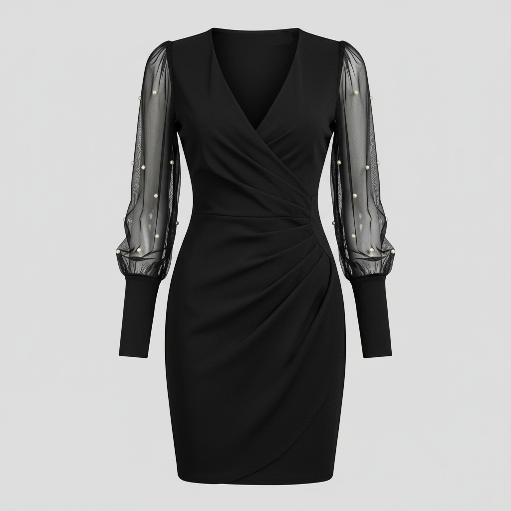 Platomer | Elegant omlottklänning med långa ärmar