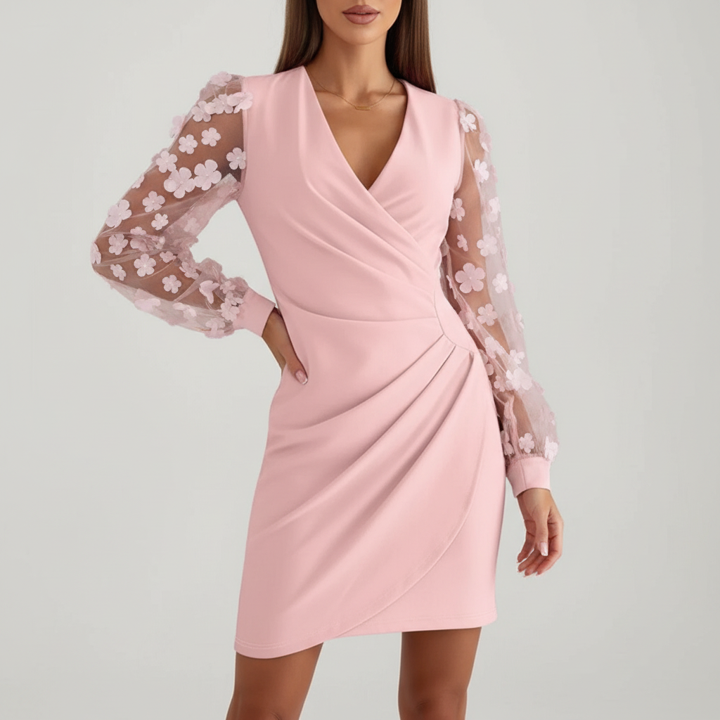 Platomer | Elegant omlottklänning med långa ärmar