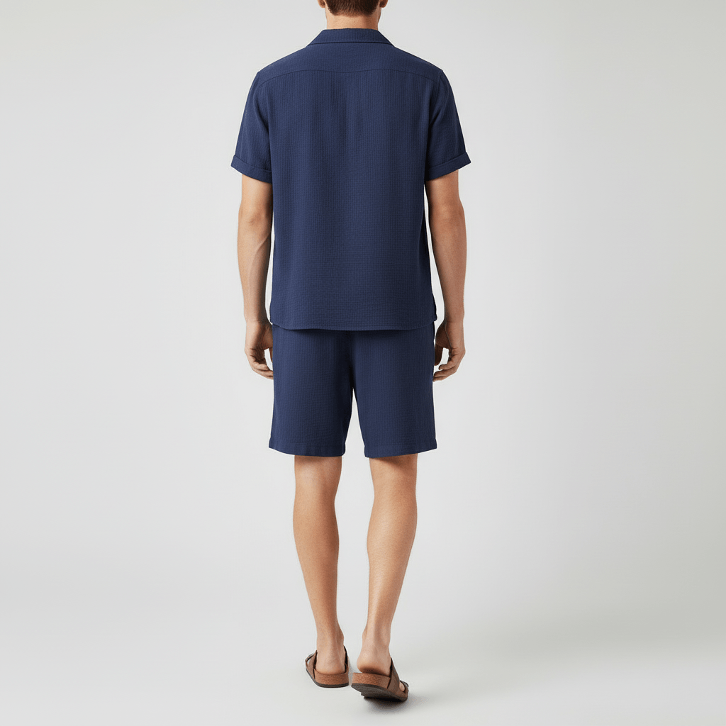 Platomer | Kortärmad skjorta och elastiska shorts sommarset