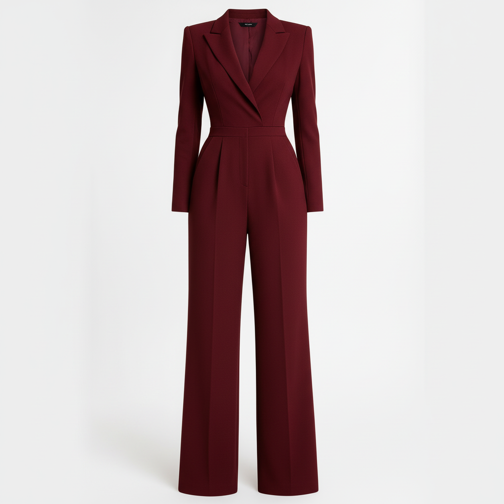 Platomer | Omlottdesign jumpsuit med långa ärmar