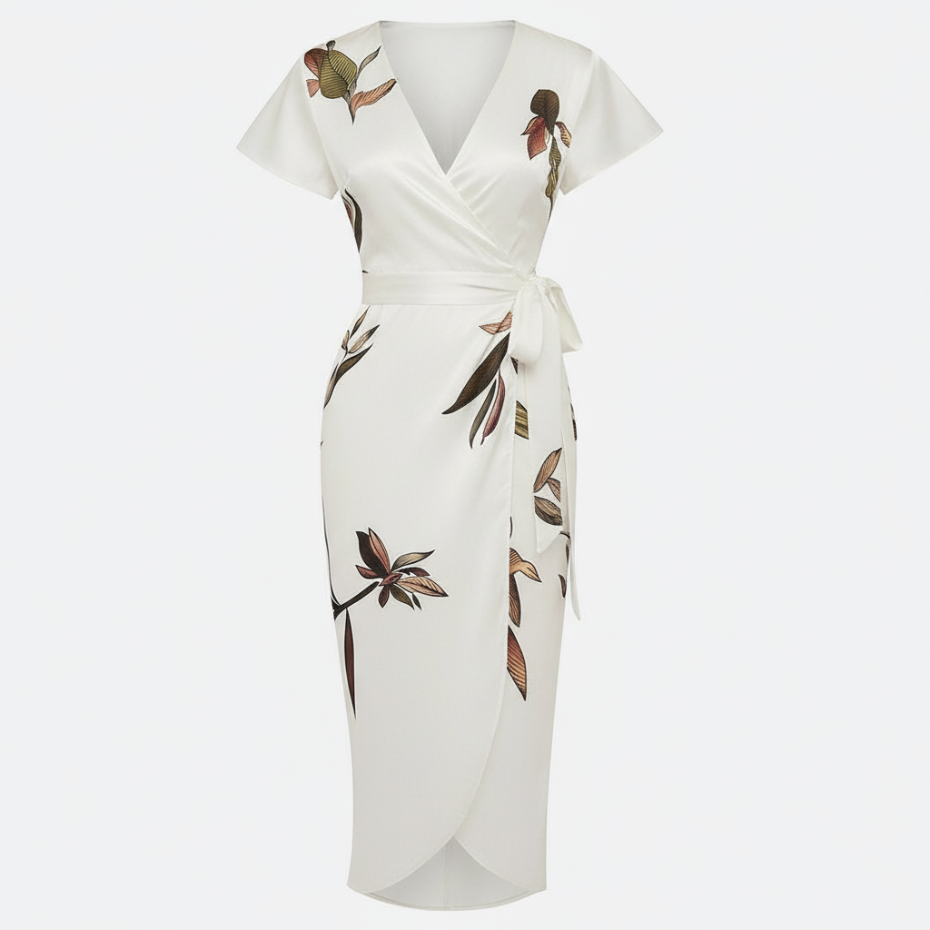 Platomer | Omlottklänning med V-ringning och knytband