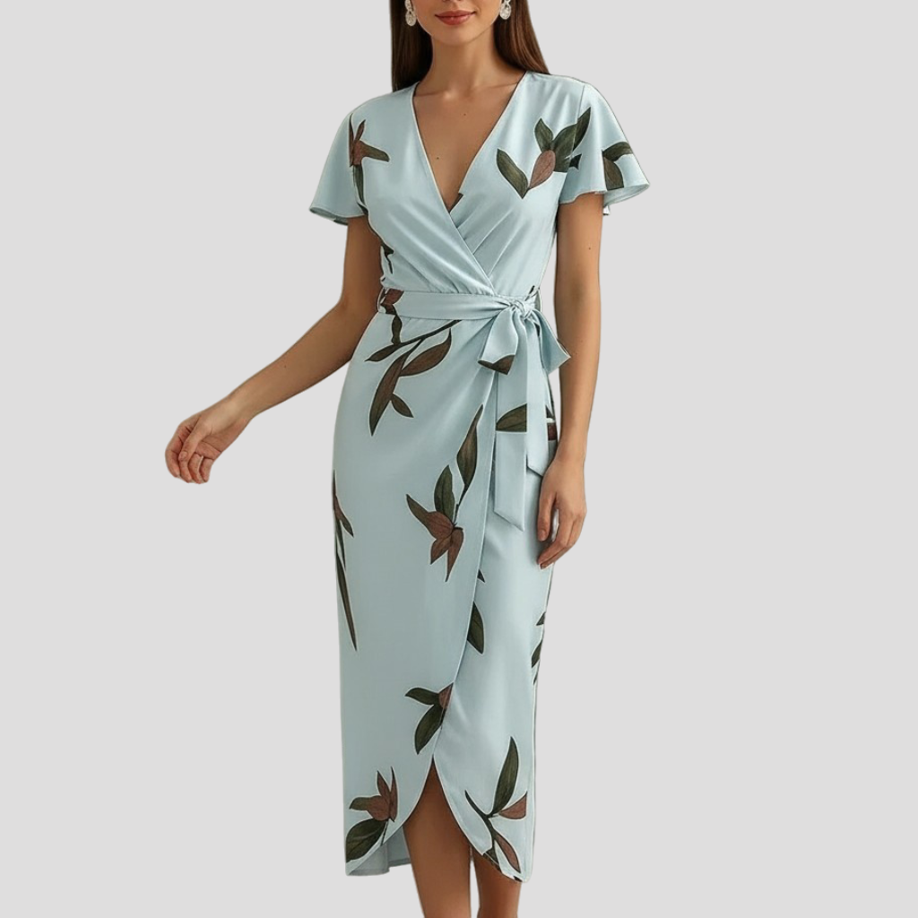 Platomer | Omlottklänning med V-ringning och knytband