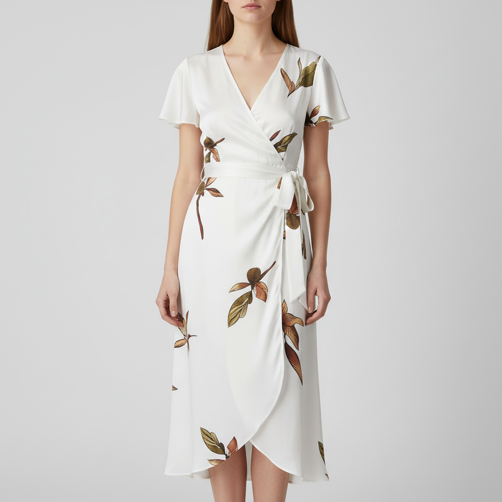 Platomer | Omlottklänning med V-ringning och knytband