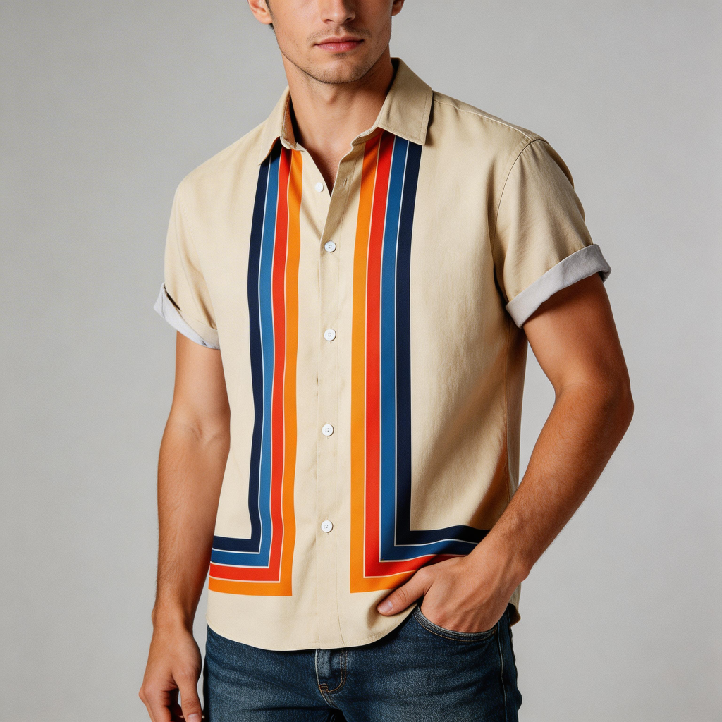 Platomer | Randig retro tröja med nedfällbar krage