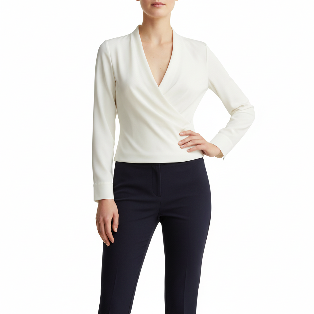 Platomer | Satin omlottblus med smickrande passform