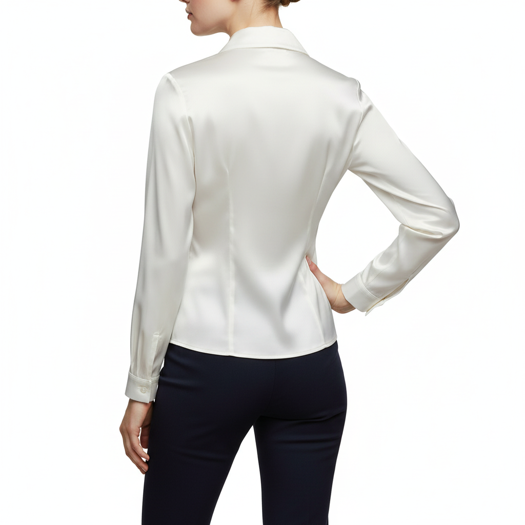 Platomer | Satinblus med sjalkrage