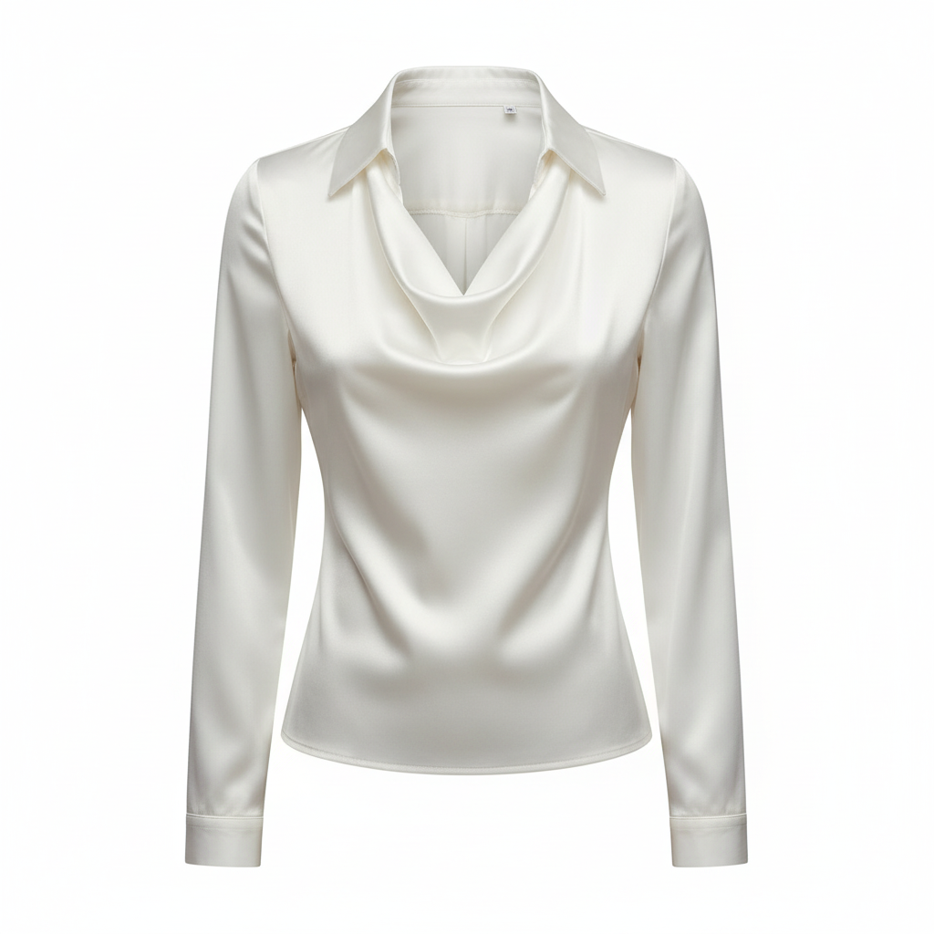 Platomer | Satinblus med sjalkrage