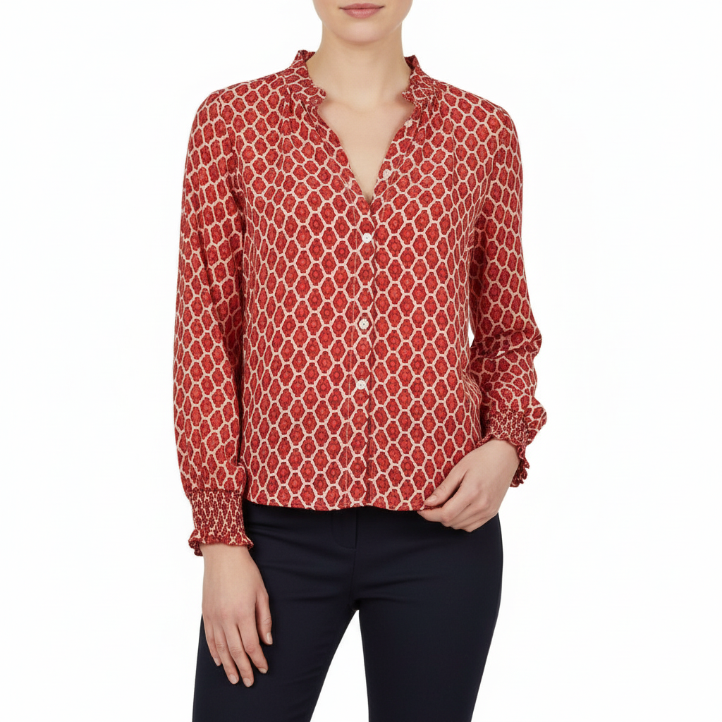 Platomer | V-ringad blus med avslappnat snitt