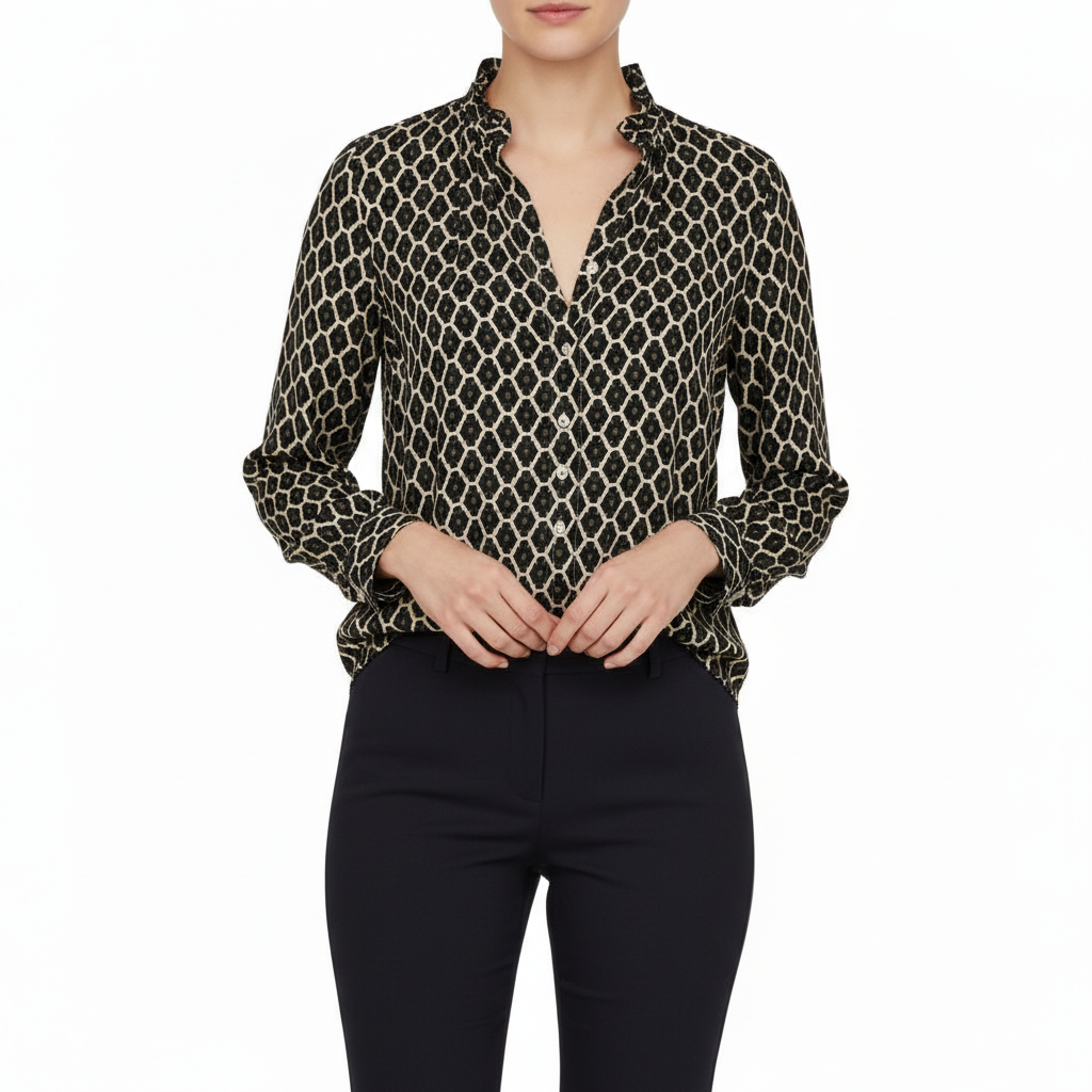 Platomer | V-ringad blus med avslappnat snitt