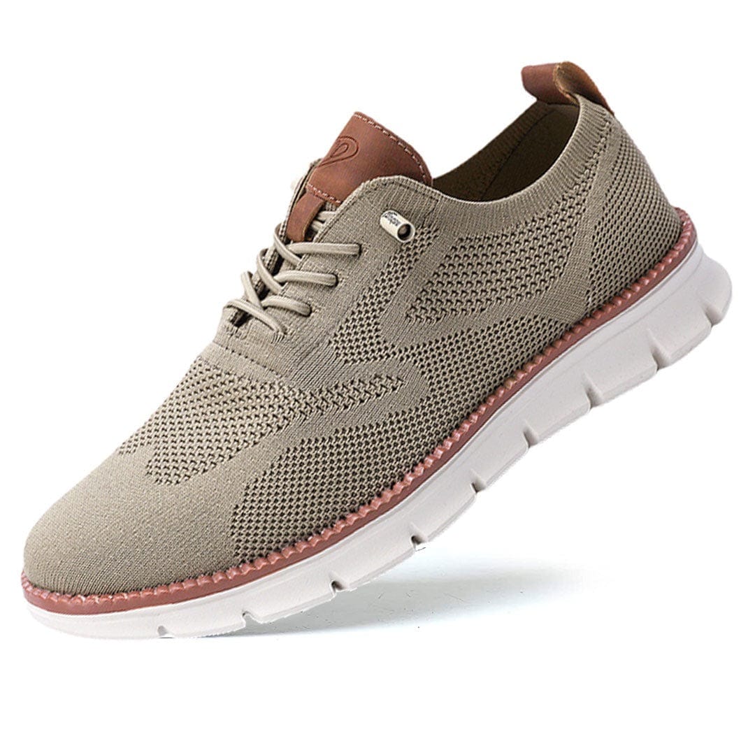 Bekväma sneakers för herr i mesh, lätta och luftiga, till vardag, jobb och promenad - Brun