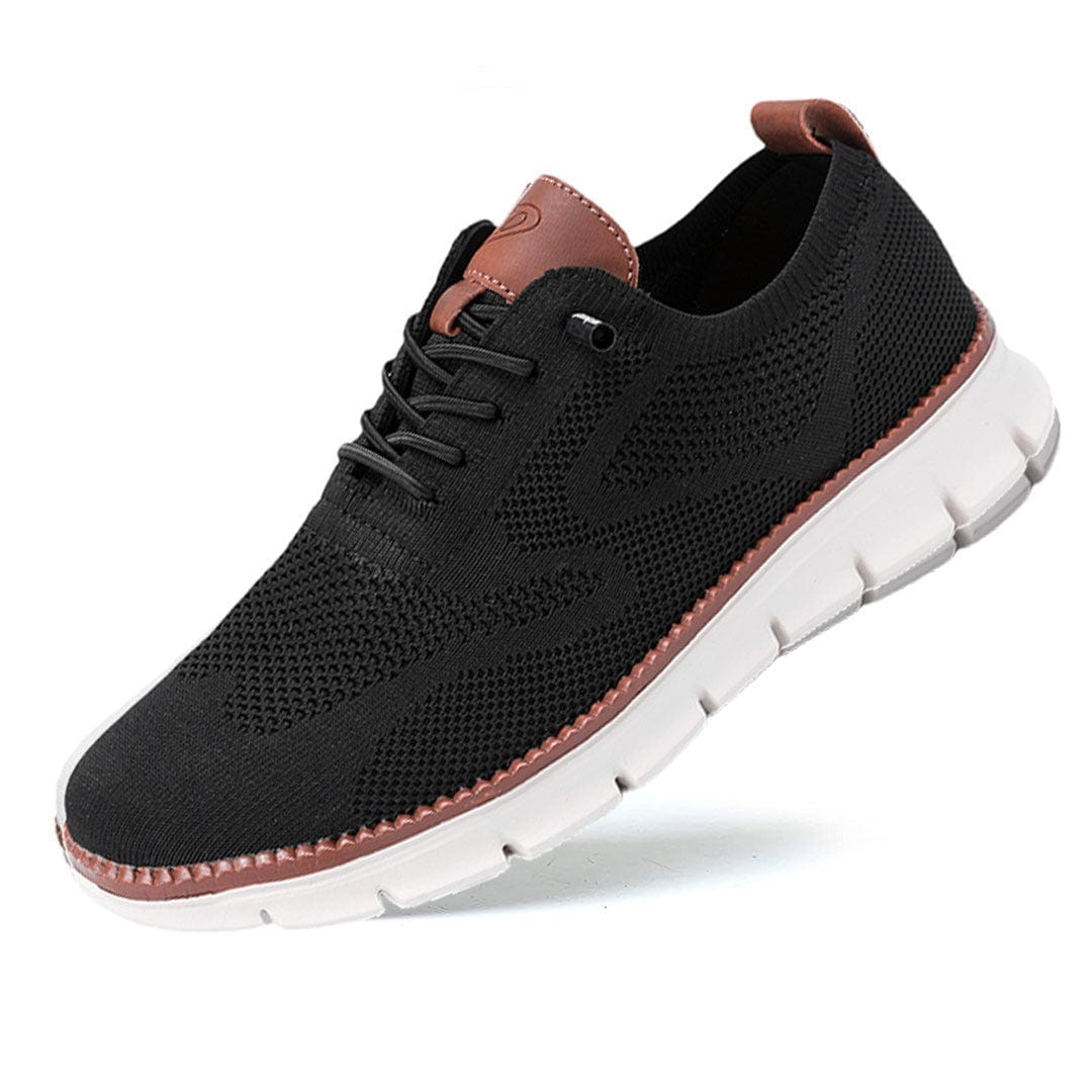 Bekväma sneakers för herr i mesh, lätta och luftiga, till vardag, jobb och promenad - Svart