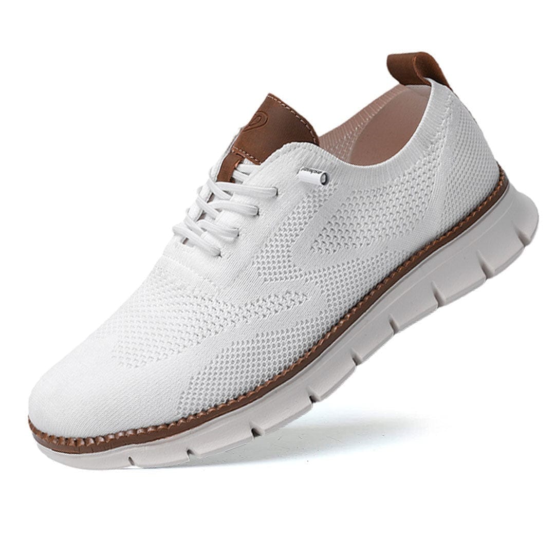 Bekväma sneakers för herr i mesh, lätta och luftiga, till vardag, jobb och promenad - Vit