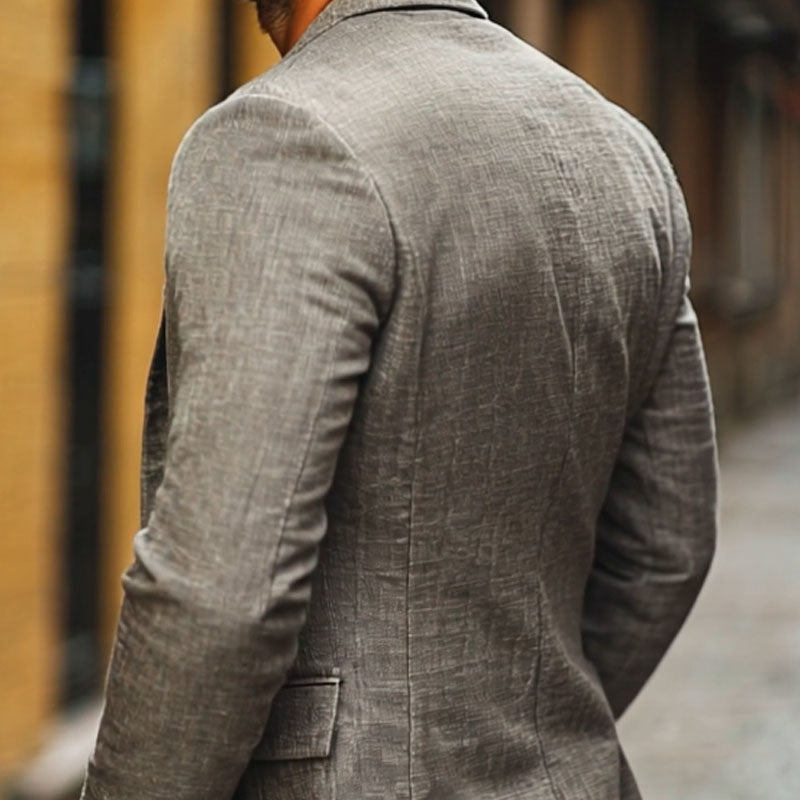 Kavaj herr i bomullsmix med slim fit och reverskrage, till business casual och fest - blazer herr - view 8