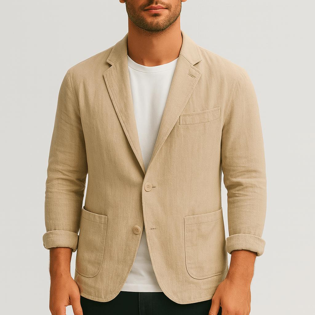 Lätt sommarkavaj för herr, luftig och ledig lättviktsjacka för vår och sommar - Beige