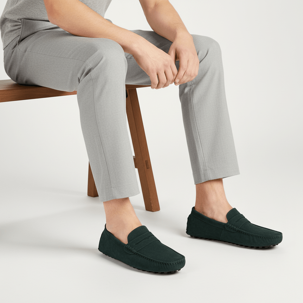 Loafers för herr i mocka med mjuk innersula och italiensk design - view 10