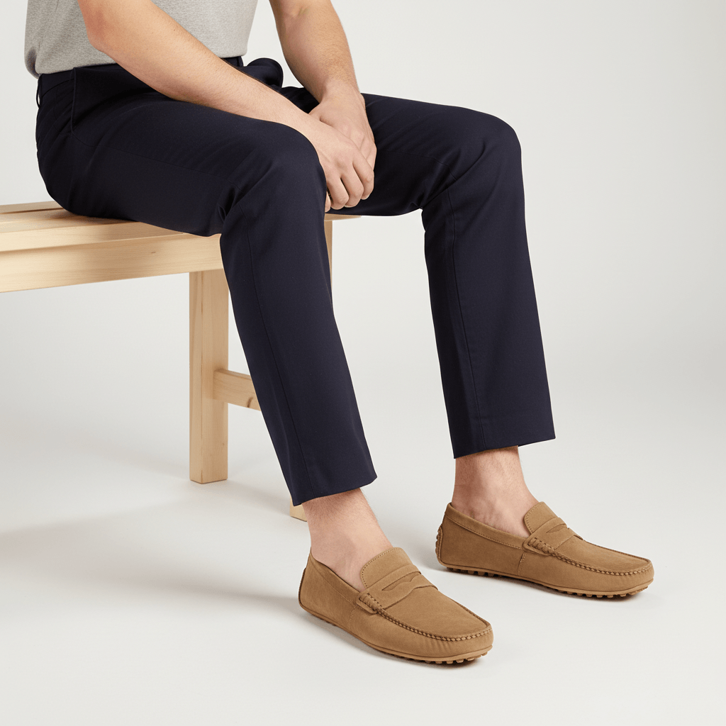 Loafers för herr i mocka med mjuk innersula och italiensk design - view 11