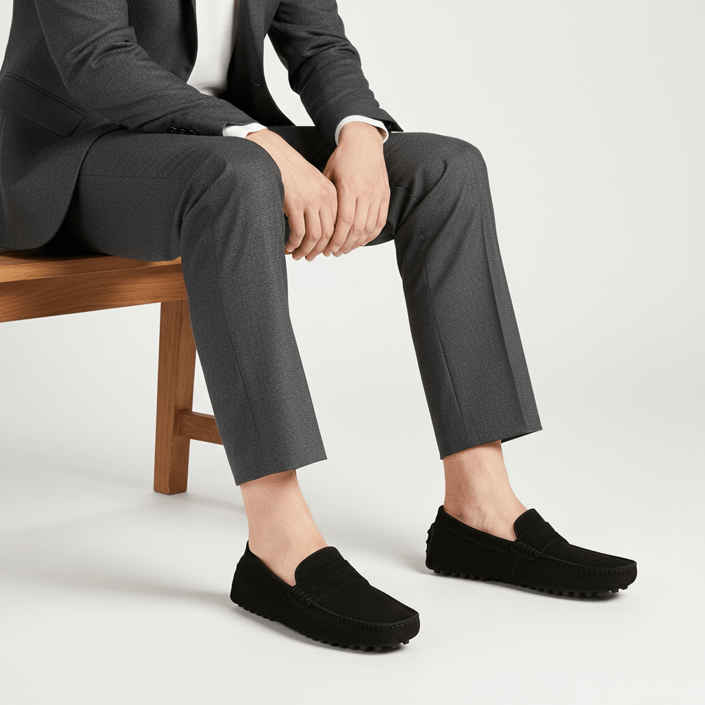 Loafers för herr i mocka med mjuk innersula och italiensk design - view 12