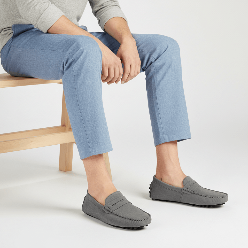 Loafers för herr i mocka med mjuk innersula och italiensk design - view 13