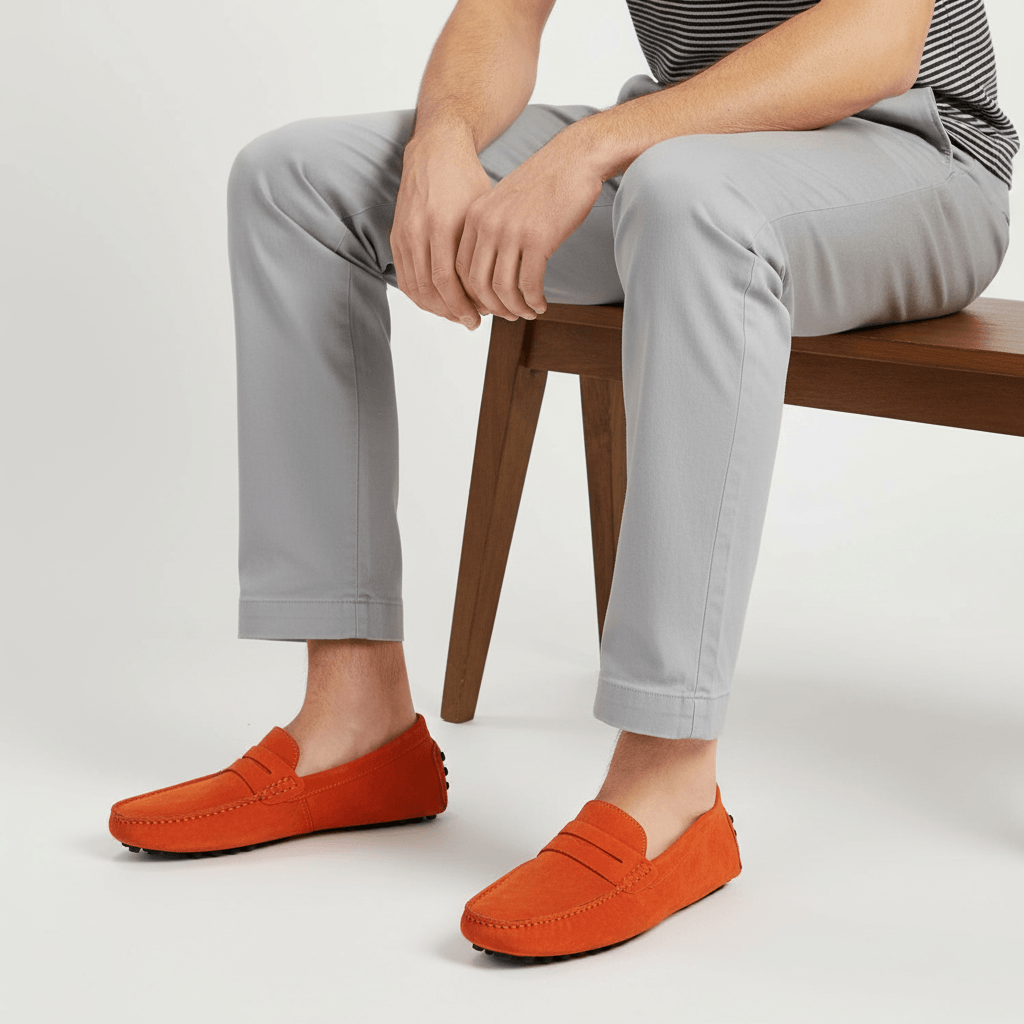 Loafers för herr i mocka med mjuk innersula och italiensk design - view 15