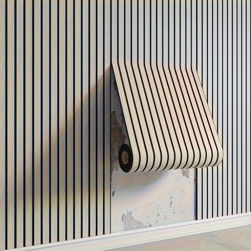 Självhäftande 3D väggpanel inomhus i PVC med trälook, till vardagsrum och sovrum - Beige