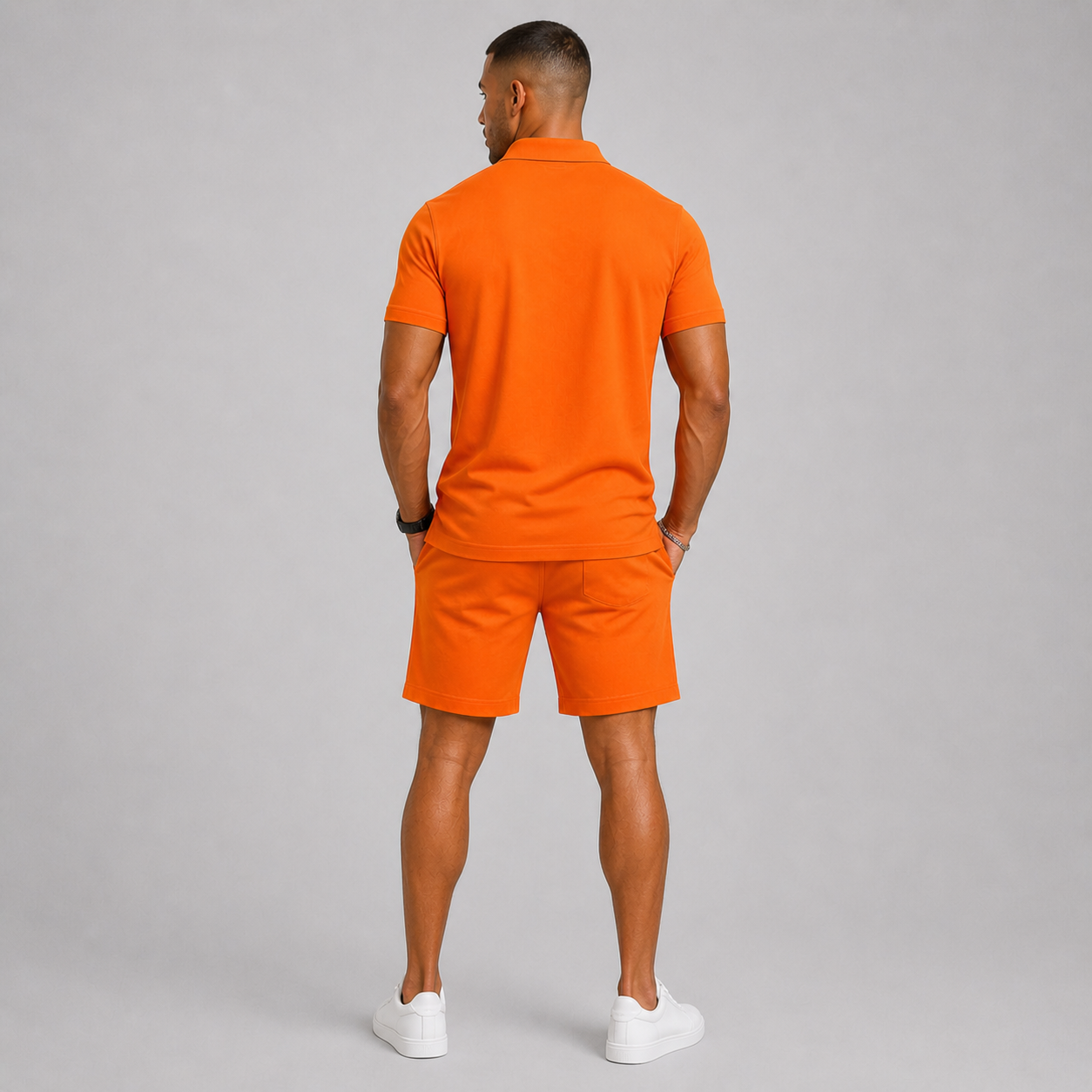 Sportset för herr med kortärmad piké och shorts, lätt och luftigt för sommaren och stranden - view 12