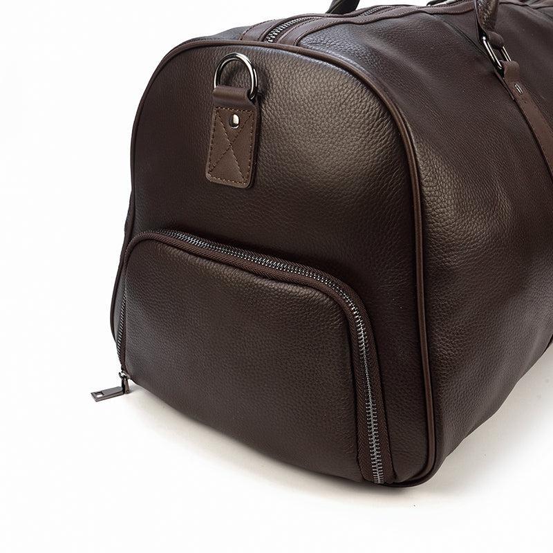 Weekendbag i skinn för herr med justerbar axelrem, rymlig resebag till helgresan och affärsresan - view 4